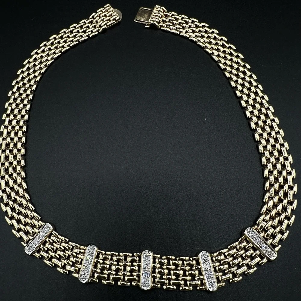 Natural 1.10 carat Diamond 14K Necklace 56.36 g solid yellow gold. 15”. - Picture 7 of 11